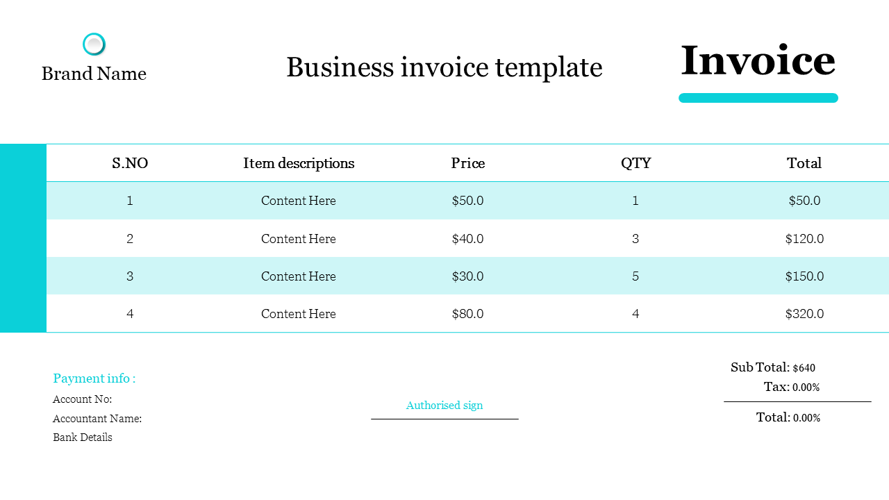Free - Creative Business Invoice Template Free Download